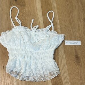 Kirious White Lace Crop Top